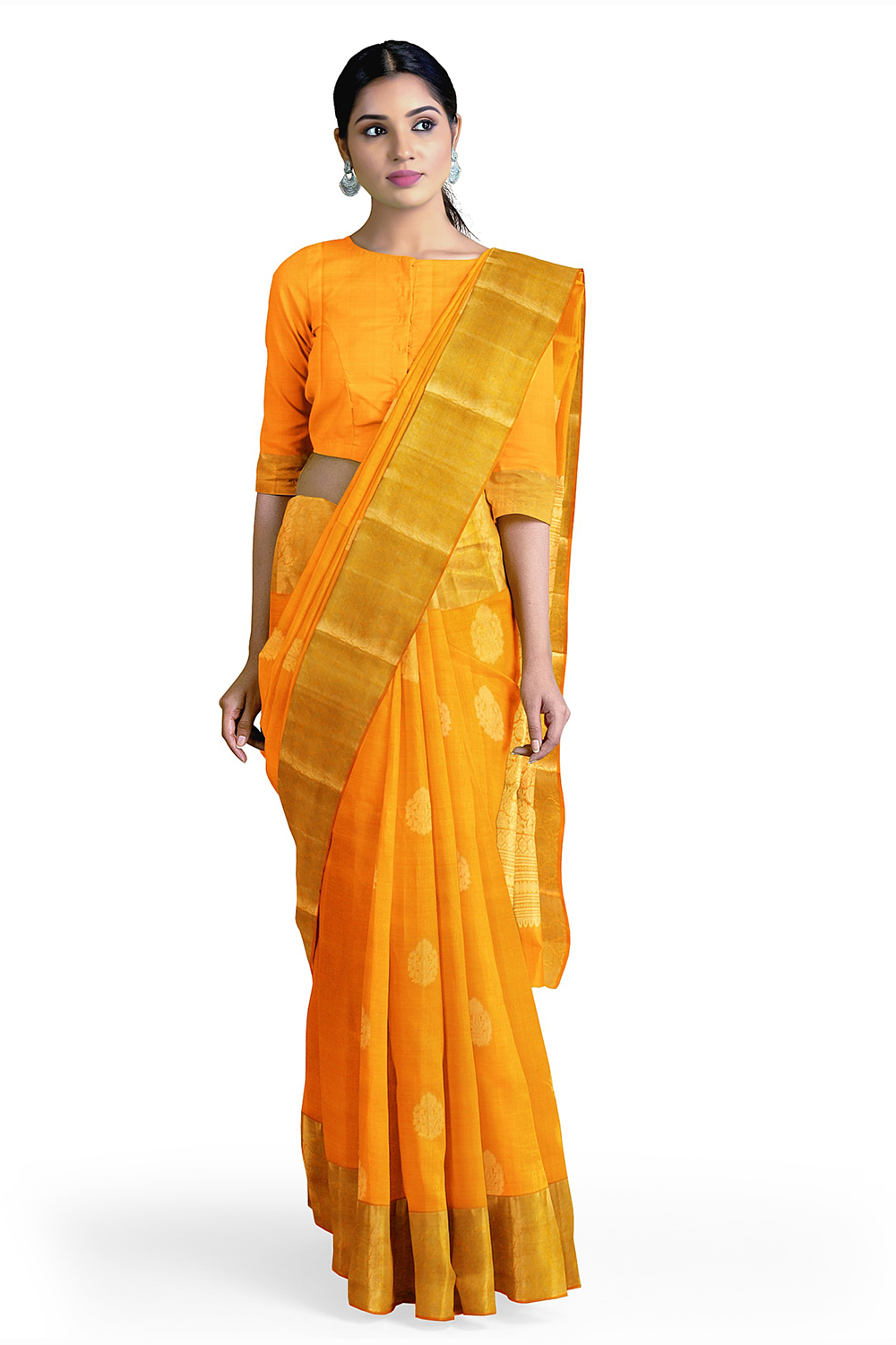 Orange Kanjivaram Silk Saree
