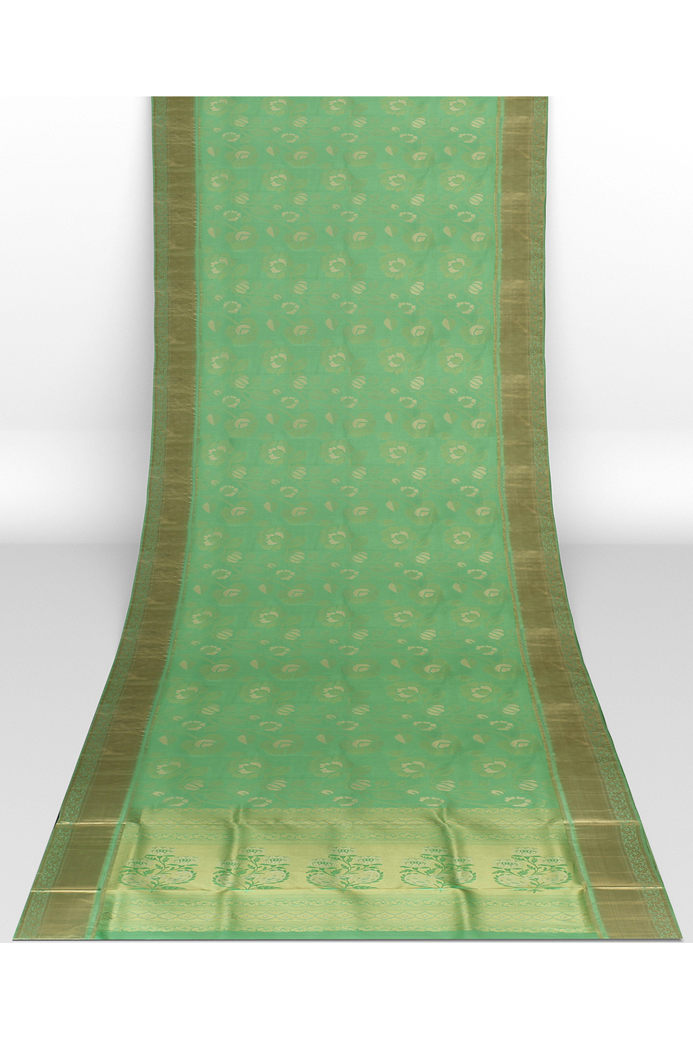 Pista Green Kanjivaram Silk Saree