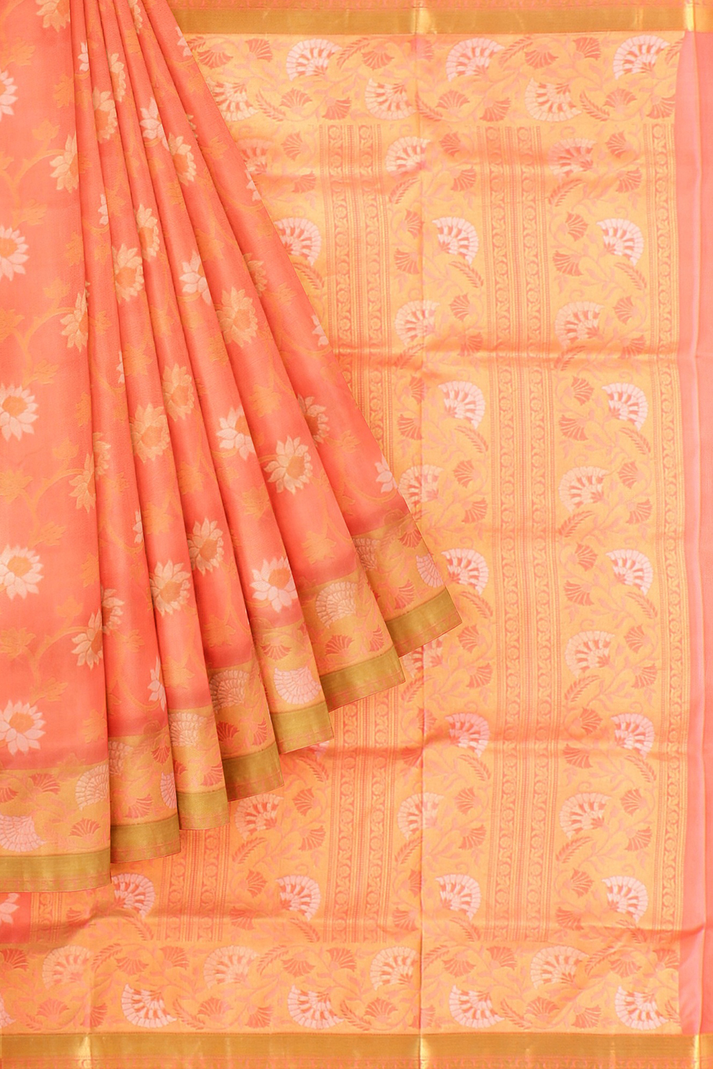 Peach Kanjivaram Silk Saree