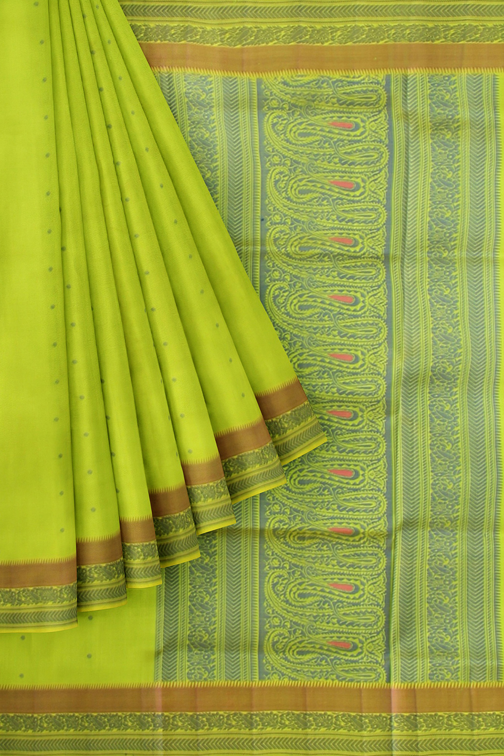 Parrot Green Kanjivaram Silk Saree