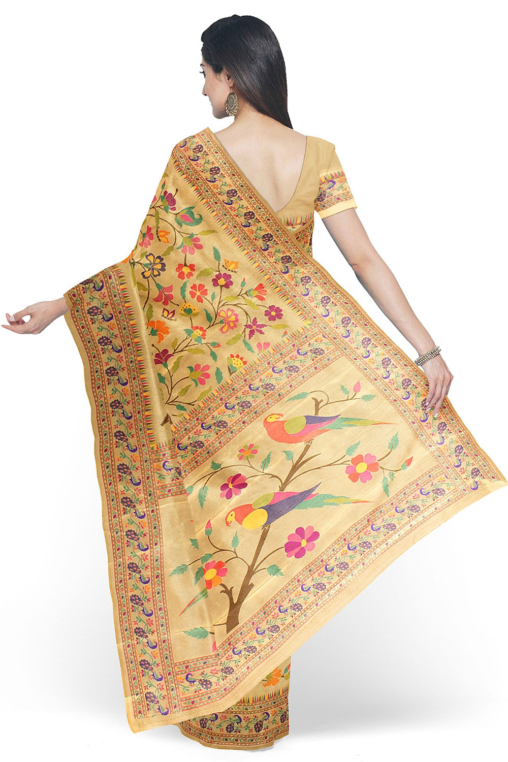 Golden Banarsi Silk Saree