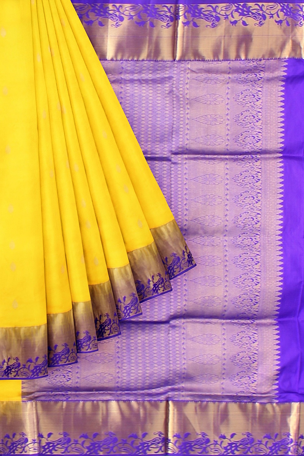 Yellow Kanjivaram Silk Saree