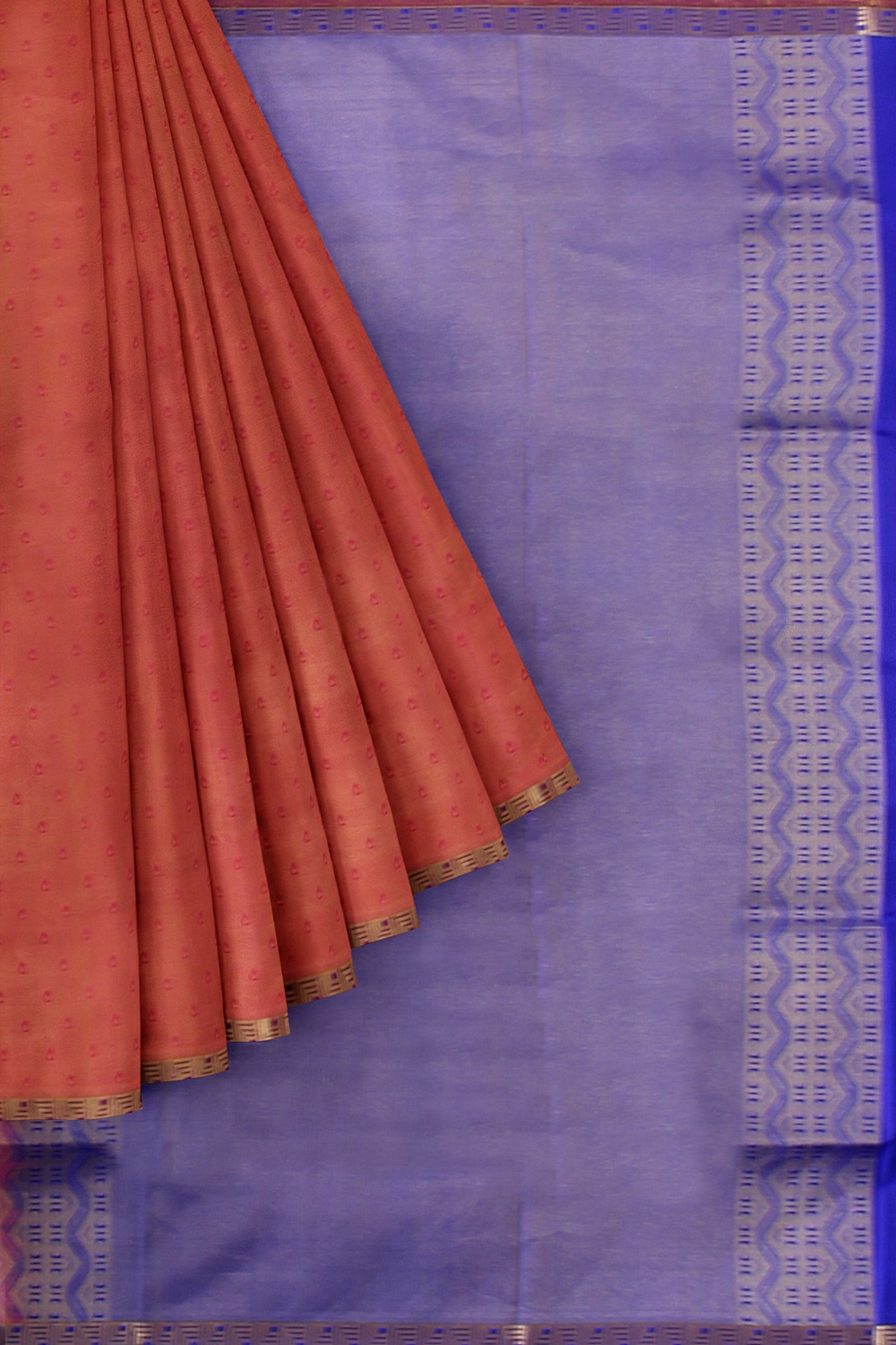 Brick Red Kanjivaram Silk Saree