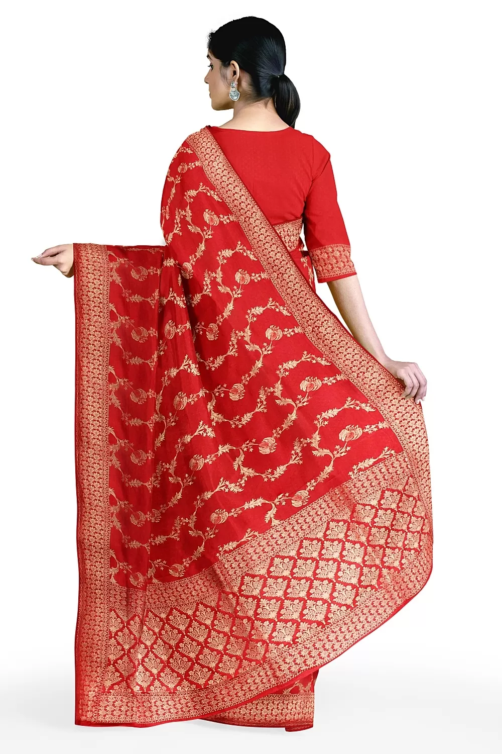 Red Bangalore Soft Silk Saree