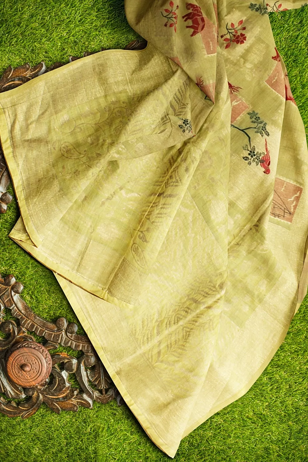 Yellow Upada Soft Silk Saree