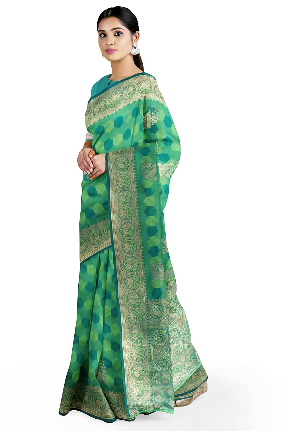 Green Bangalore Soft Silk Saree