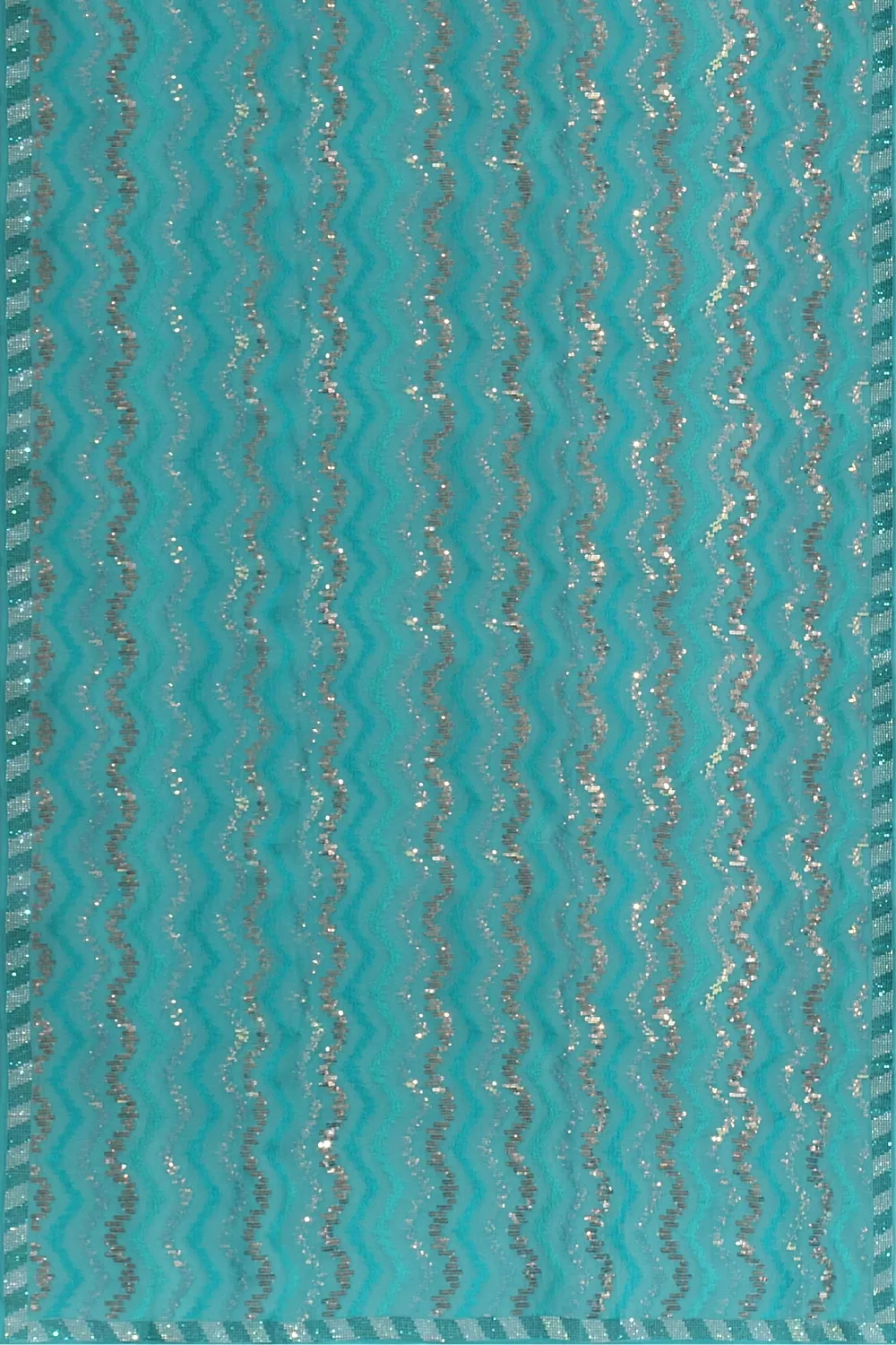 Sea Green Embroidery Organza Saree