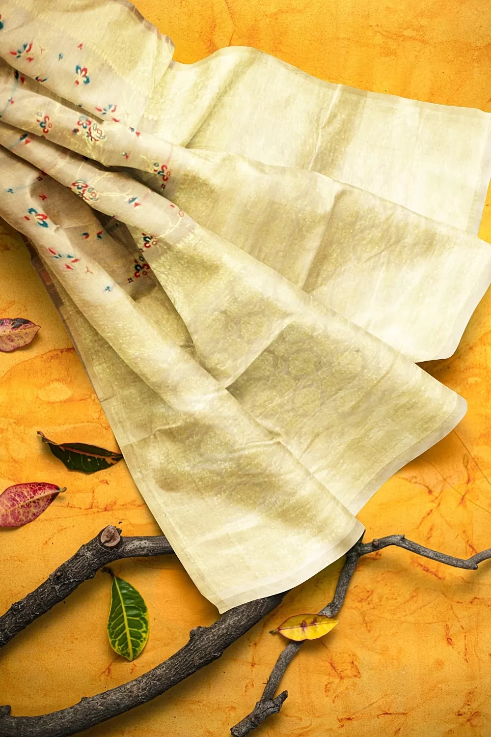 Golden Colour Summer Silk Sari