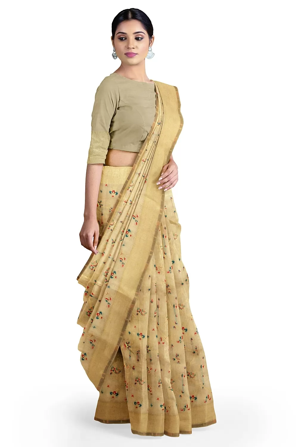 Golden Colour Summer Silk Sari