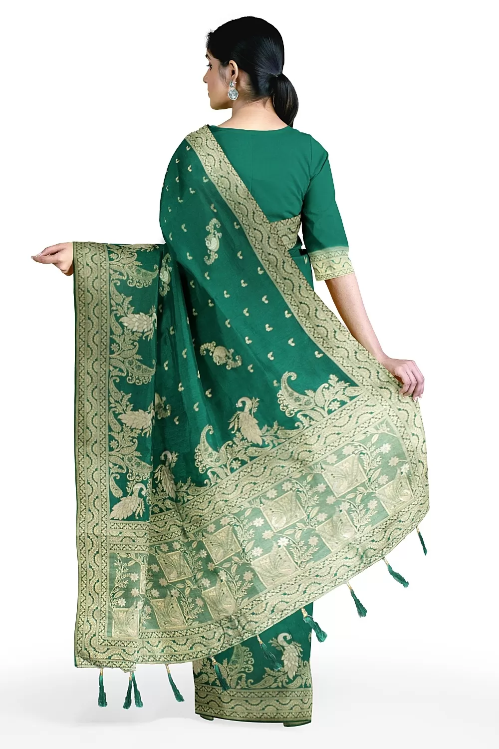 Green Colour Soft Silk Sarees
