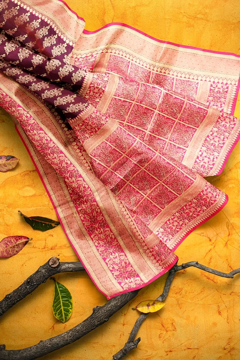 Magenta Colour Silk Saree