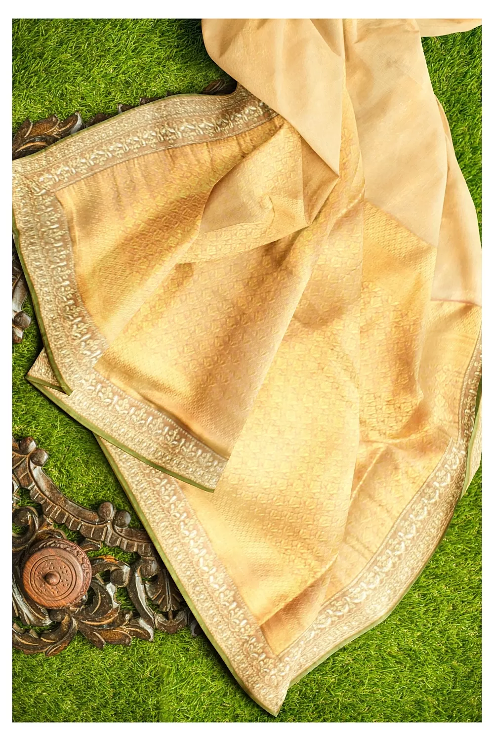 Golden Colour Tissue Saree