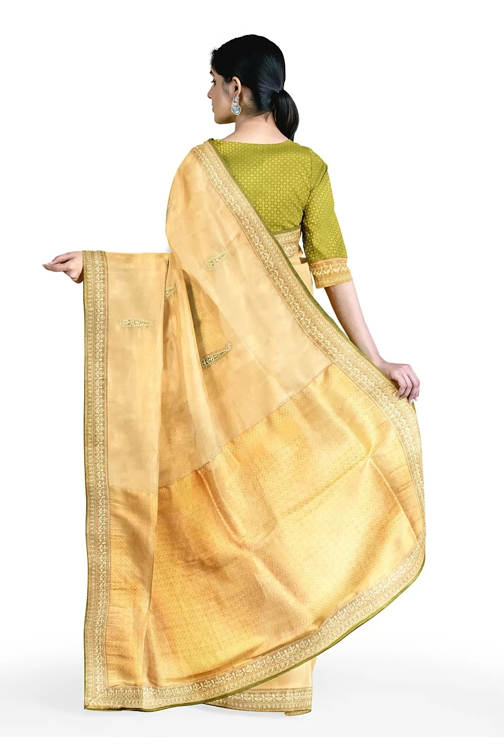 Golden Colour Tissue Saree