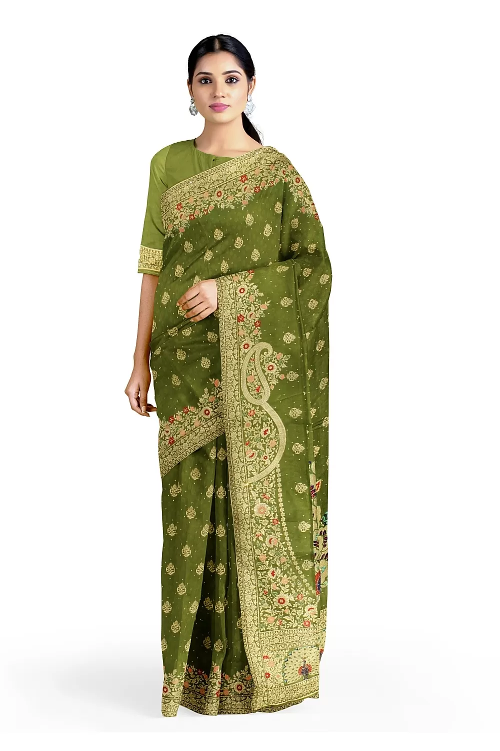 Mehandi Green soft Silk Saree