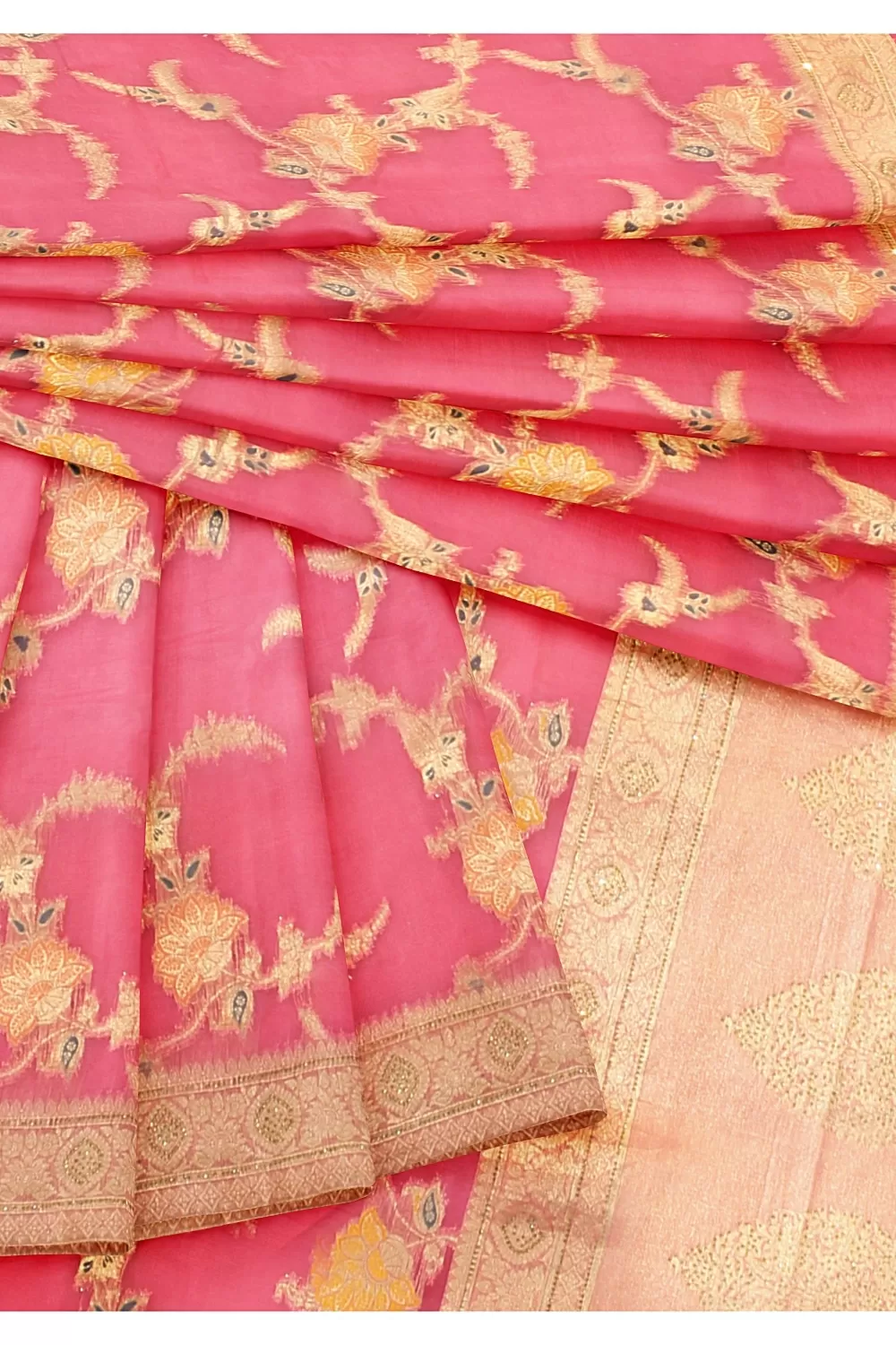 Pink Colour Organza Saree