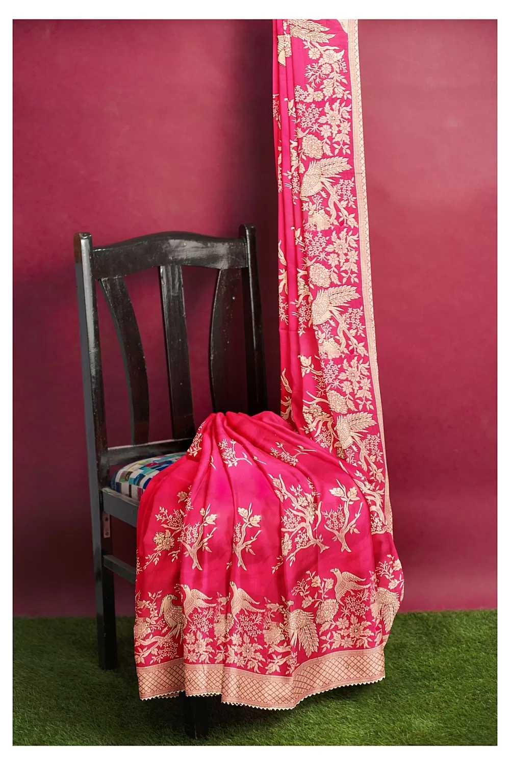 Rani Colour Soft Silk Saree