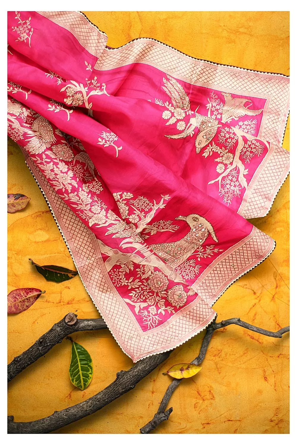 Rani Colour Soft Silk Saree