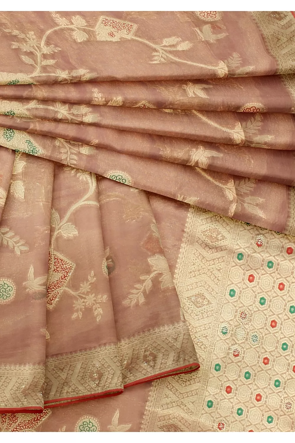 Coper Colour Tissue Silk Saree