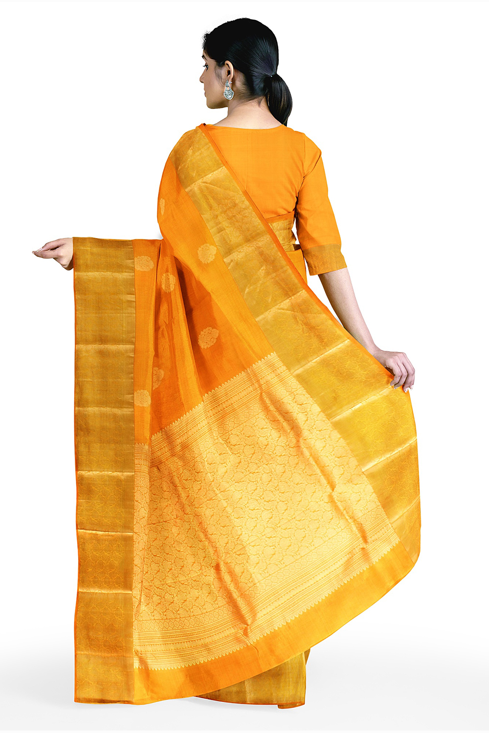 Orange Kanjivaram Silk Saree