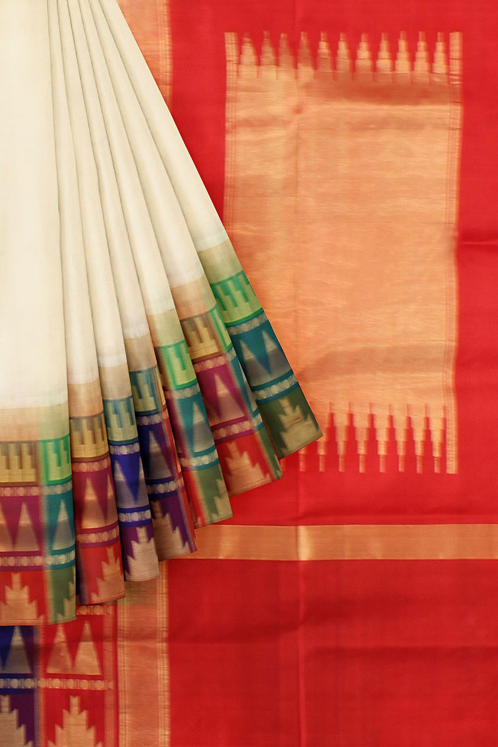 Off White Kanjivaram Silk Saree