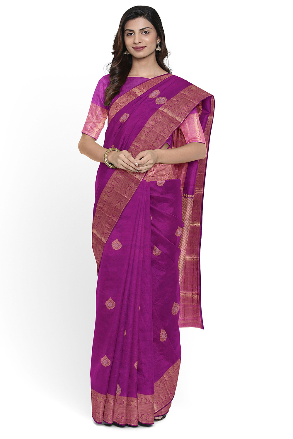 Purple Kanjivaram Silk Saree