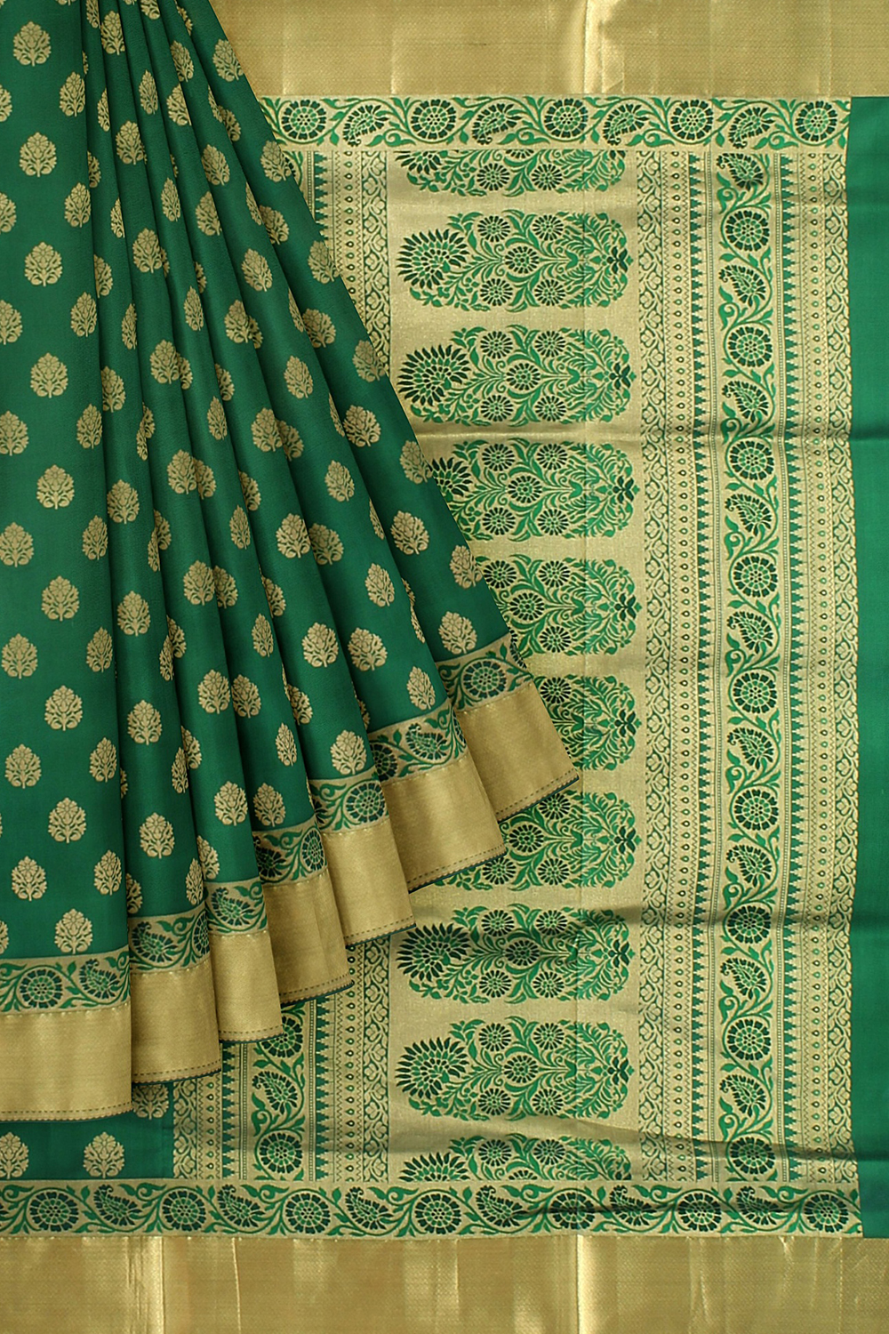 Bottle Green Kanjivaram Silk Saree