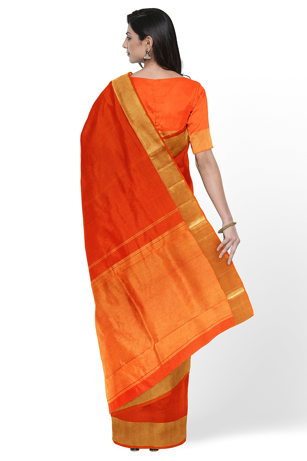 Orange Kanjivaram Silk Saree