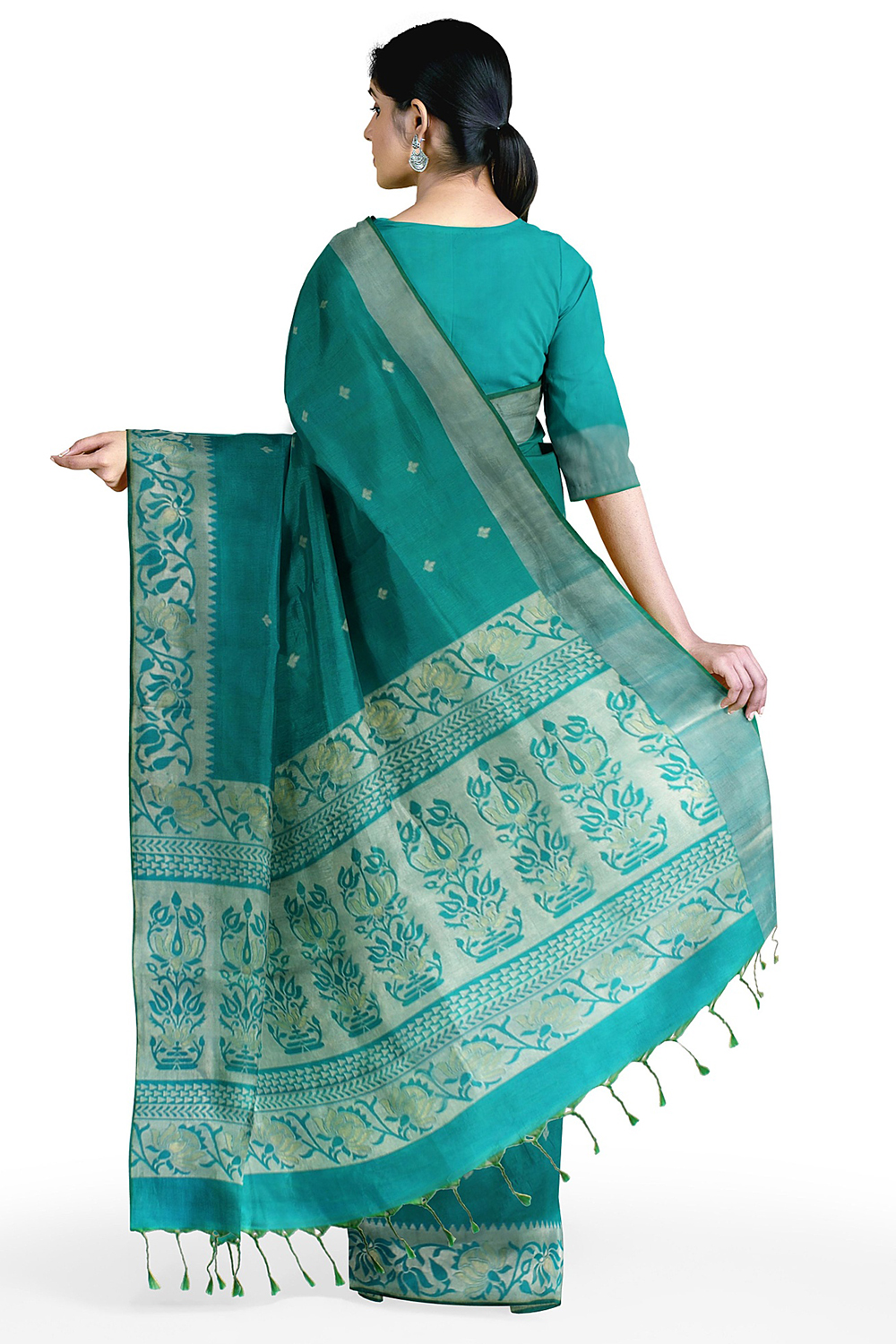 Sea Green Soft Silk Saree