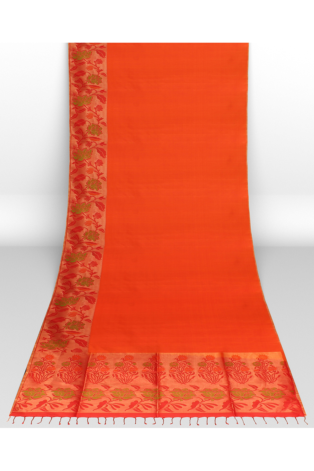 Orange Kanjivaram Silk Saree