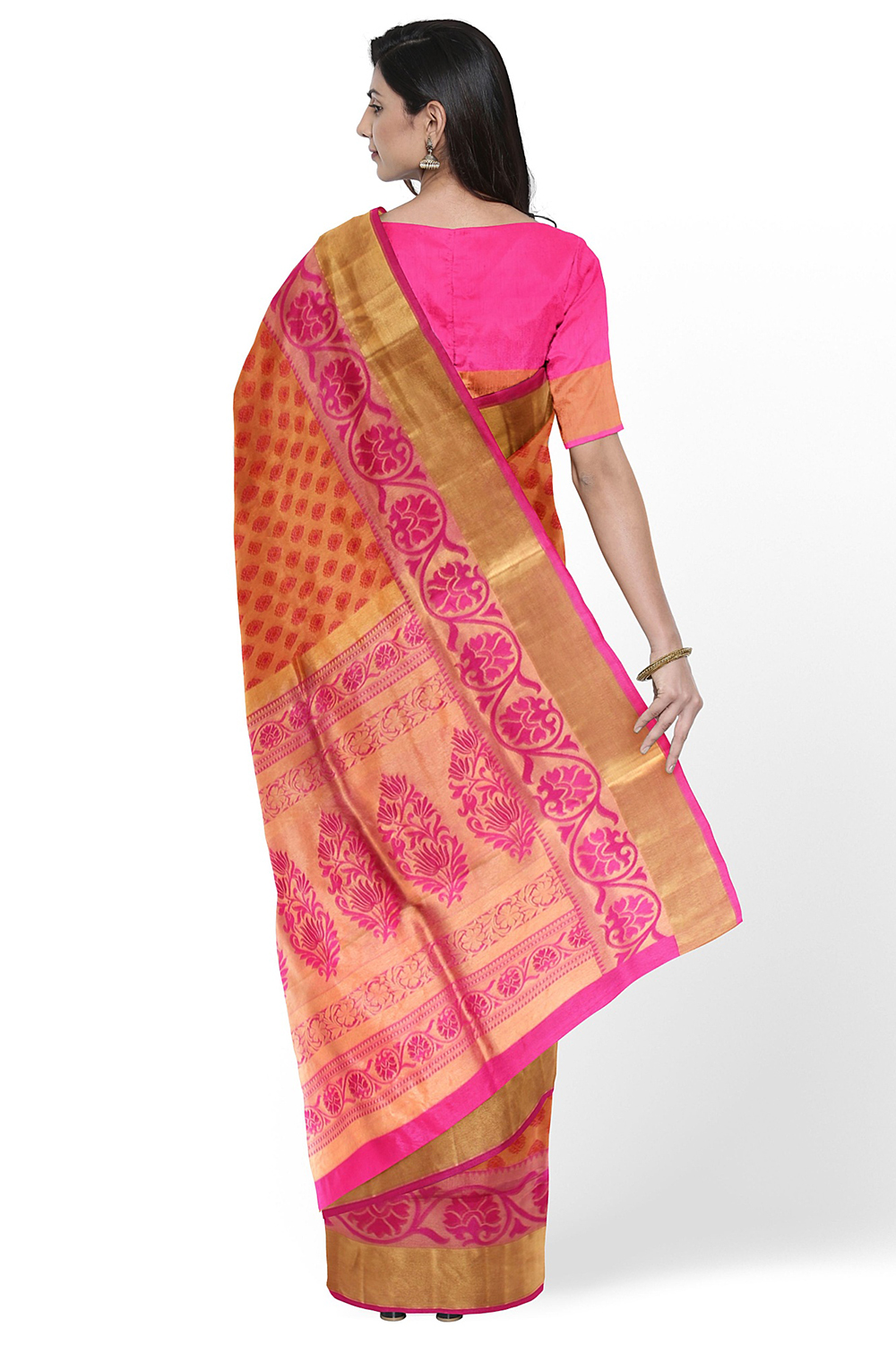 Orange Kanjivaram Silk Saree