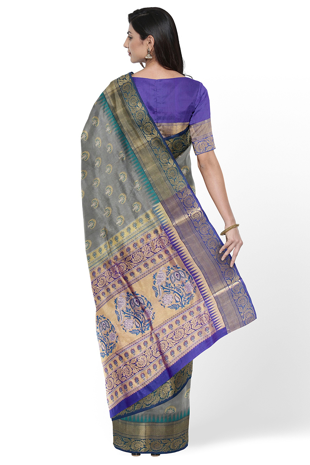 Grey Kanjivaram Silk Saree