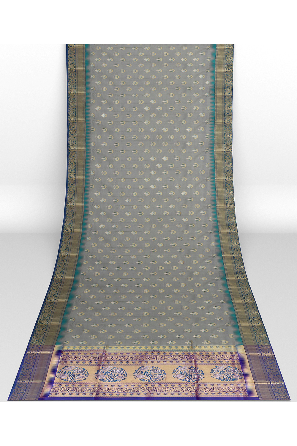 Grey Kanjivaram Silk Saree