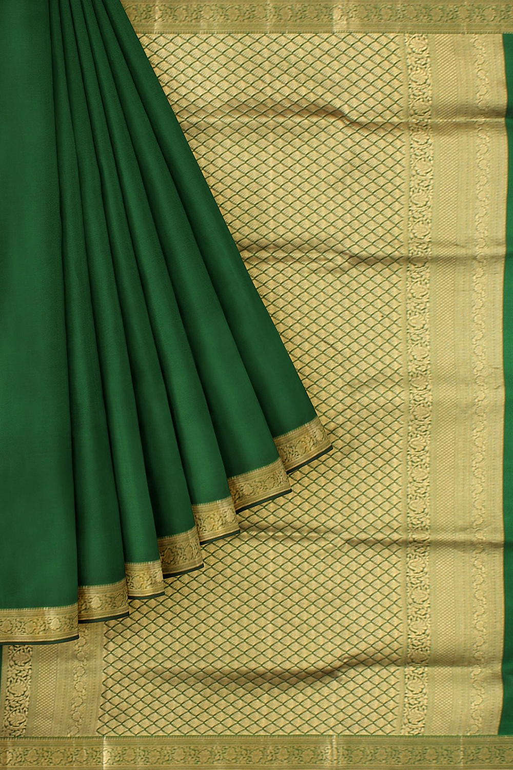 Bottle Green Kanjivaram Silk Saree