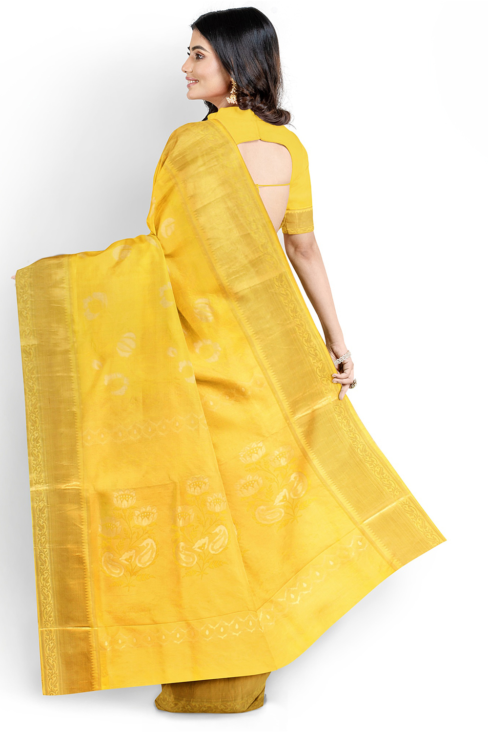 Yellow Kanjivaram Silk Saree