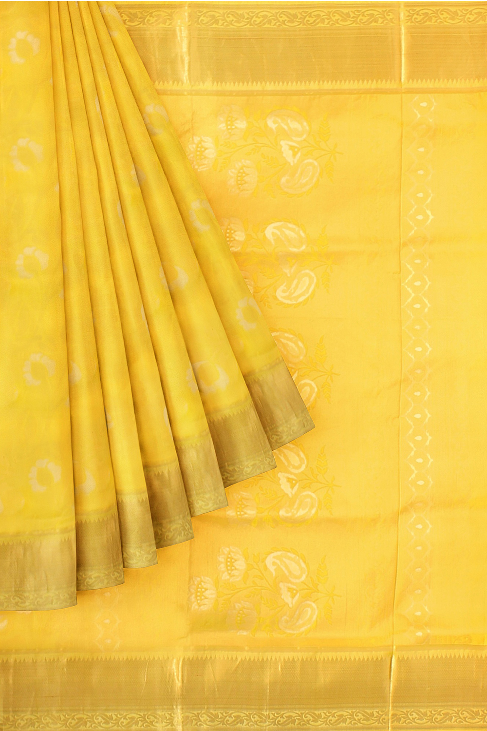 Yellow Kanjivaram Silk Saree