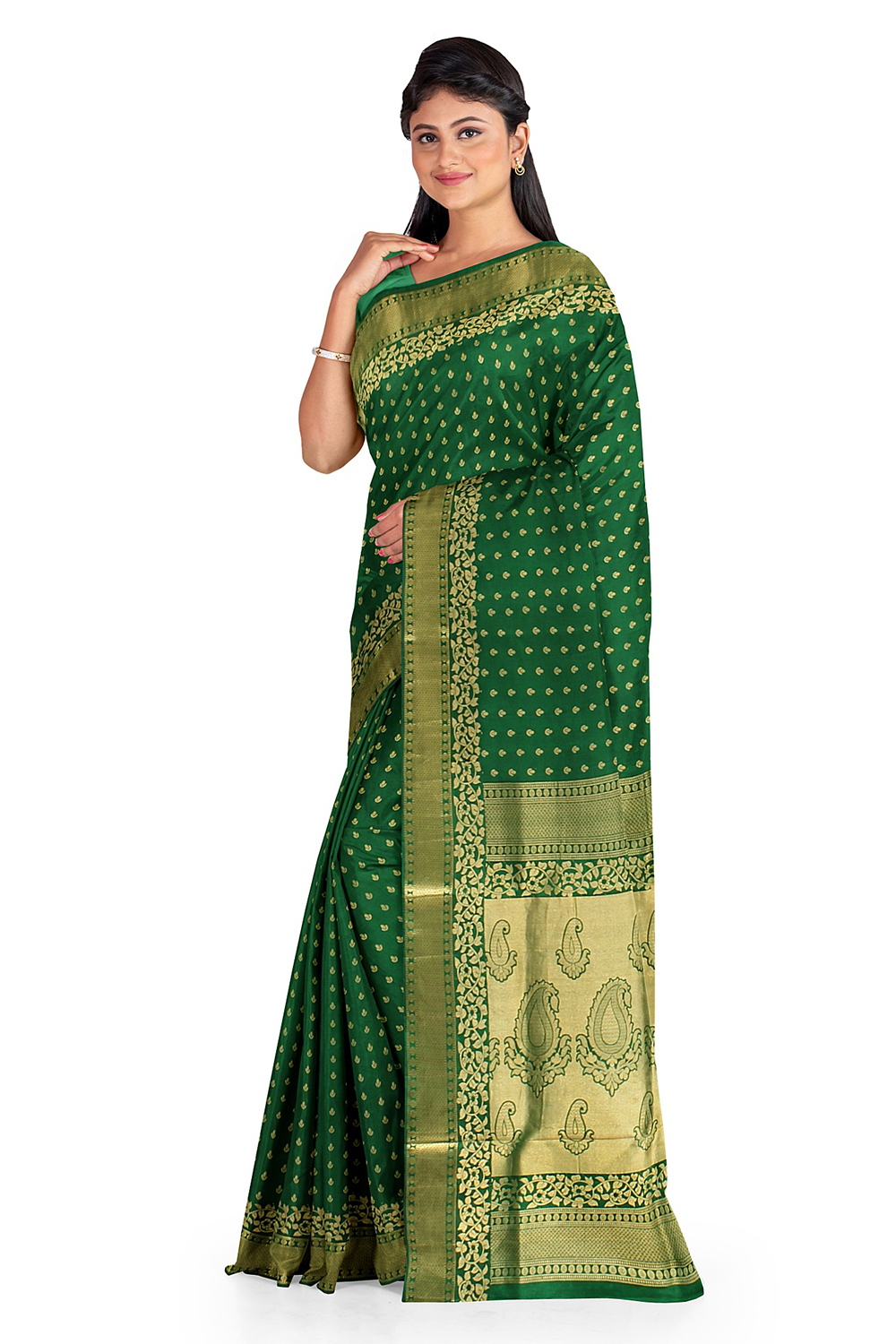 Mehendi Green Kanjivaram Silk Saree