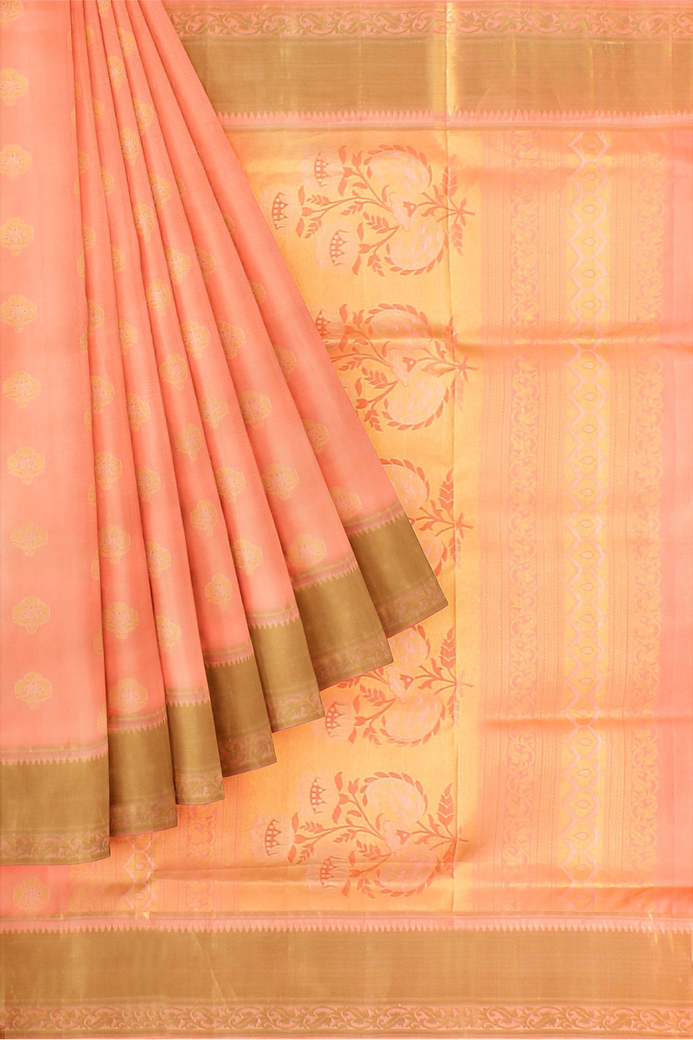 Peach Kanjivaram Silk Saree