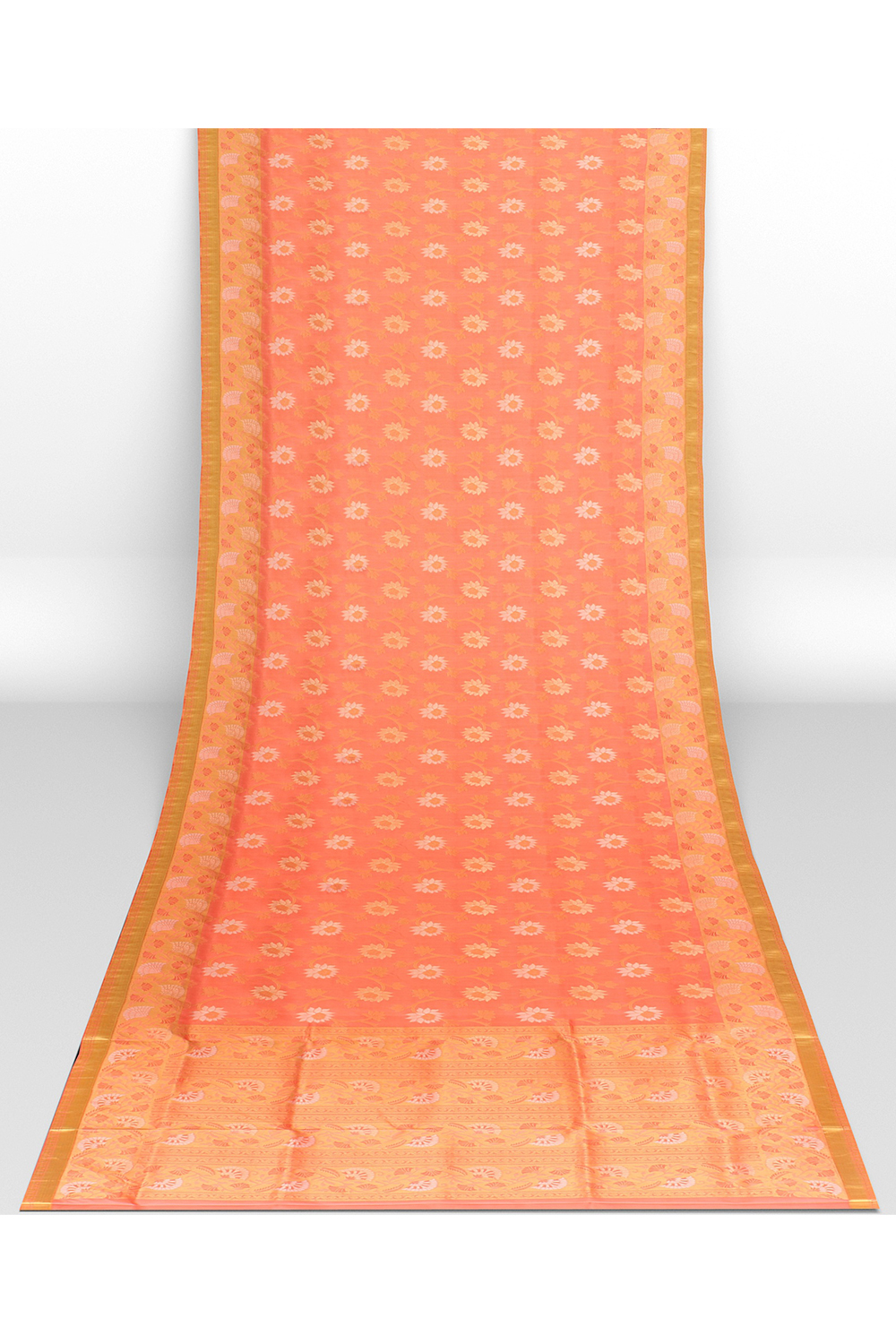 Peach Kanjivaram Silk Saree