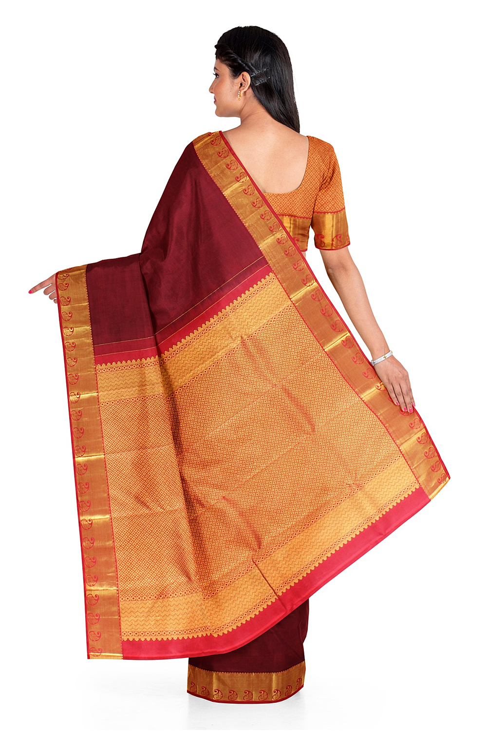 Maroon Kanjivaram Silk Saree