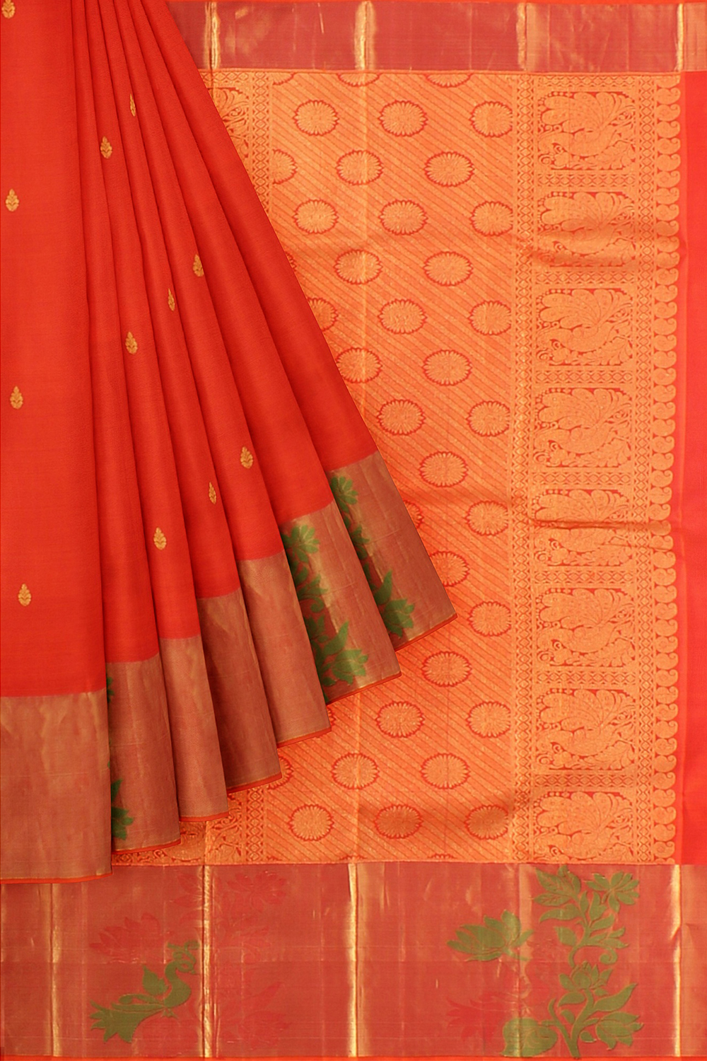 Orange Kanjivaram Silk Saree