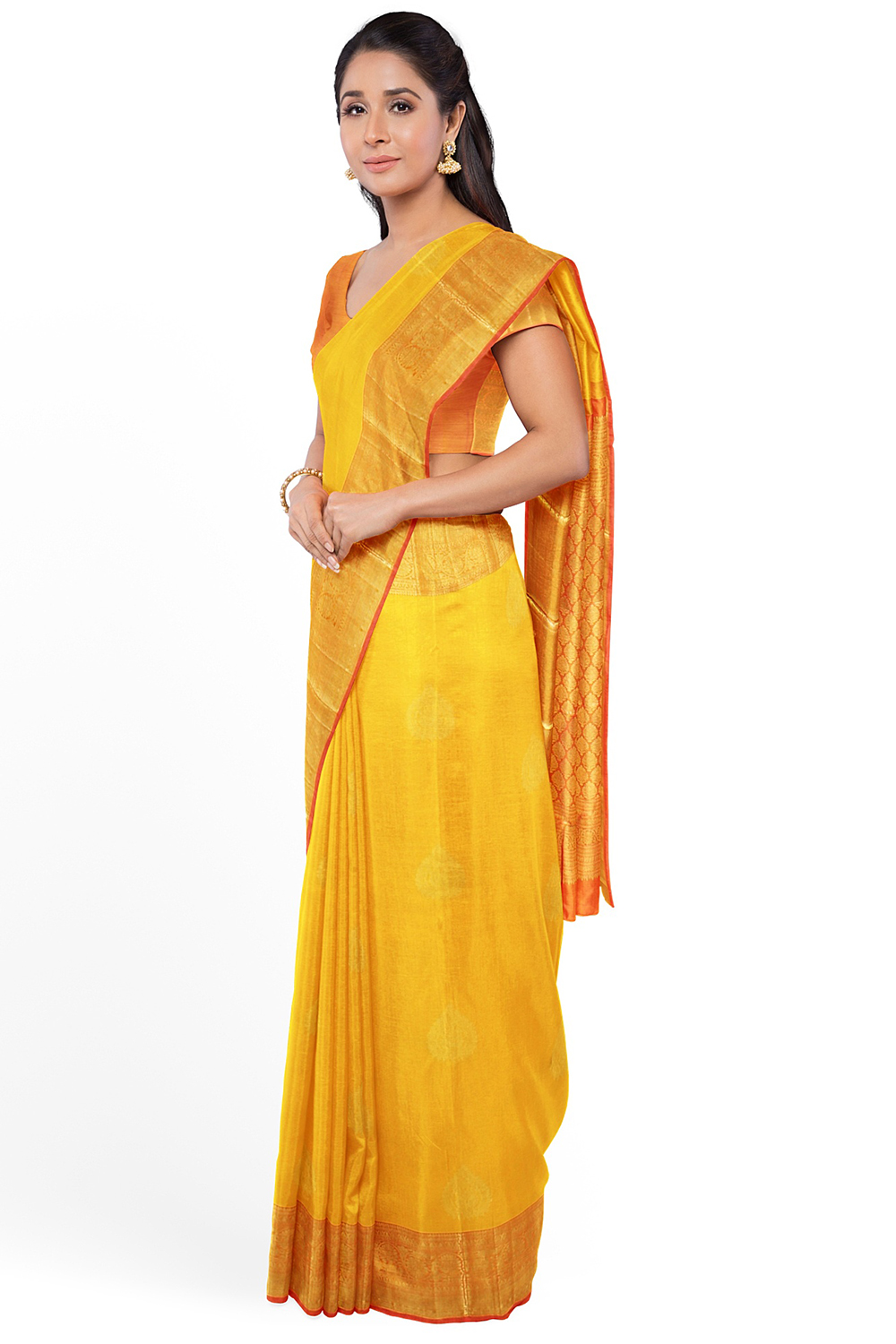 Yellow Kanjivaram Silk Saree