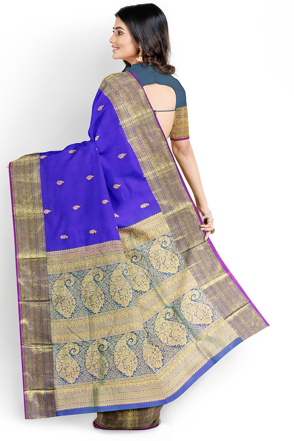 Navy Blue Kanjivaram Silk Saree