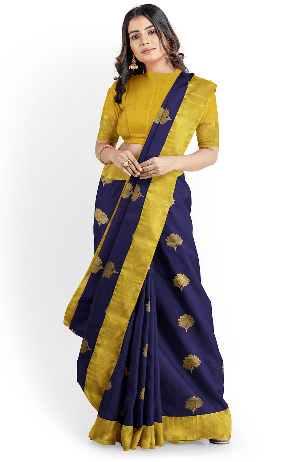 Navy Blue Kanjivaram Silk Saree