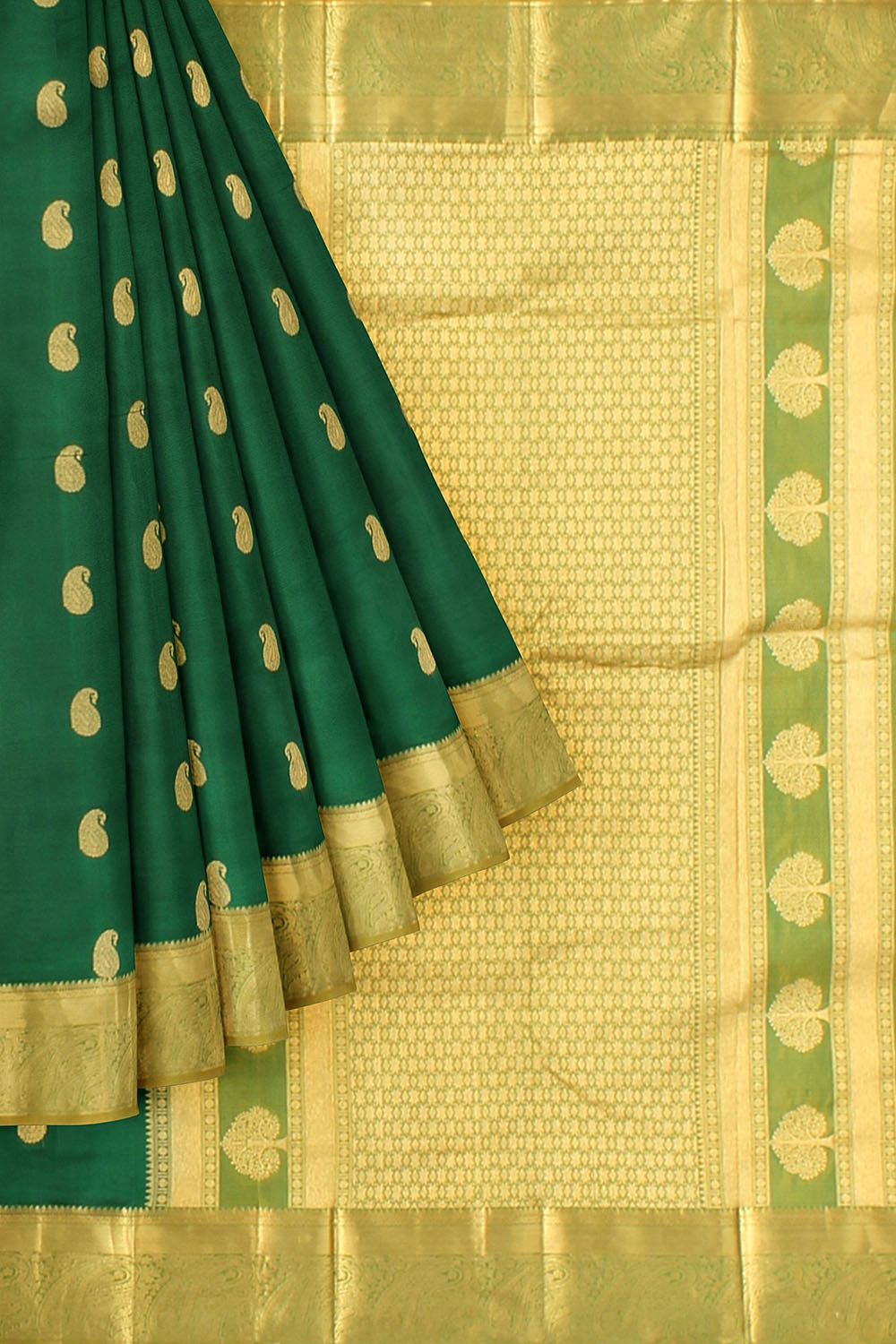 Bottle Green Kanjivaram Silk Saree