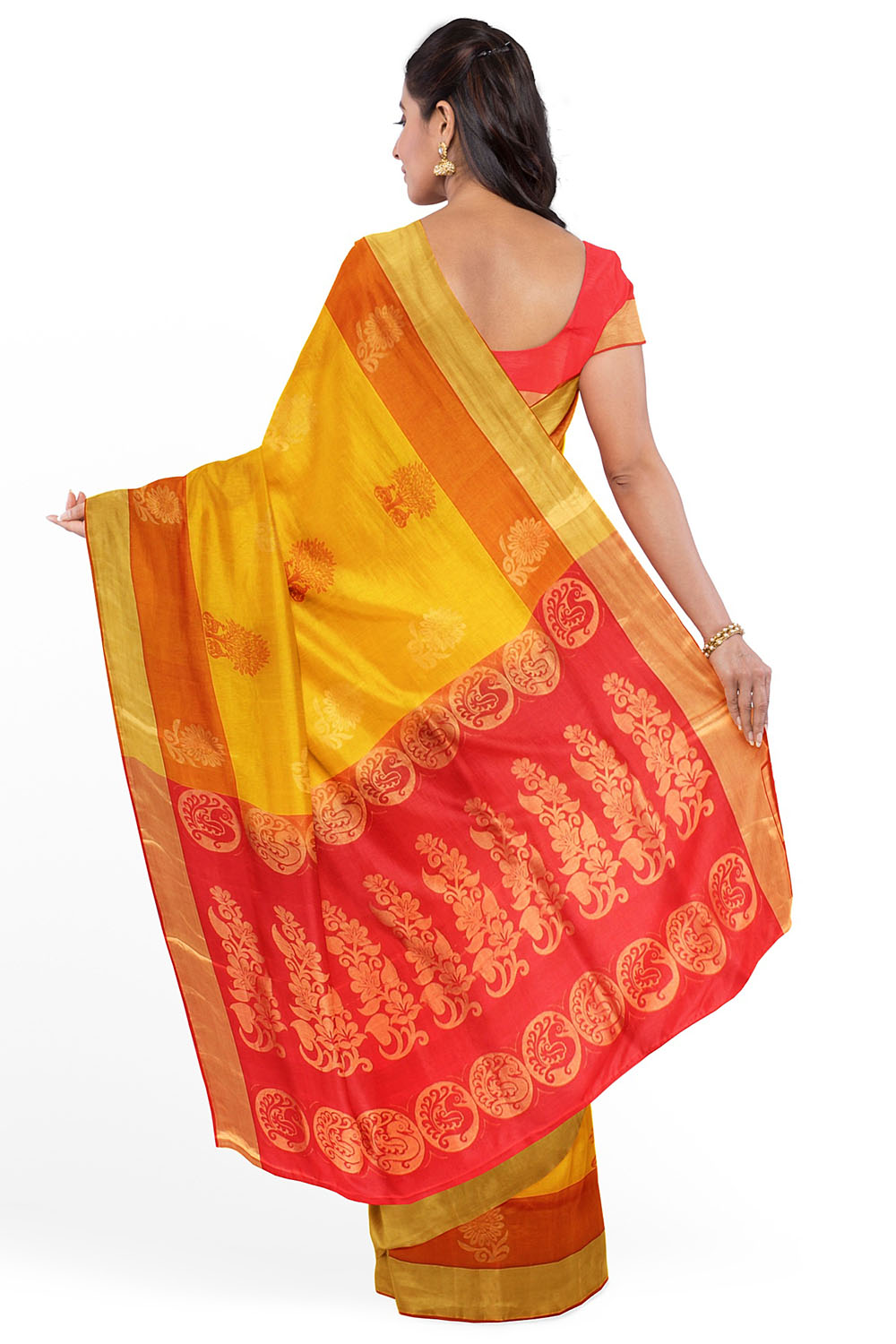 Mustard Kanjivaram Silk Saree