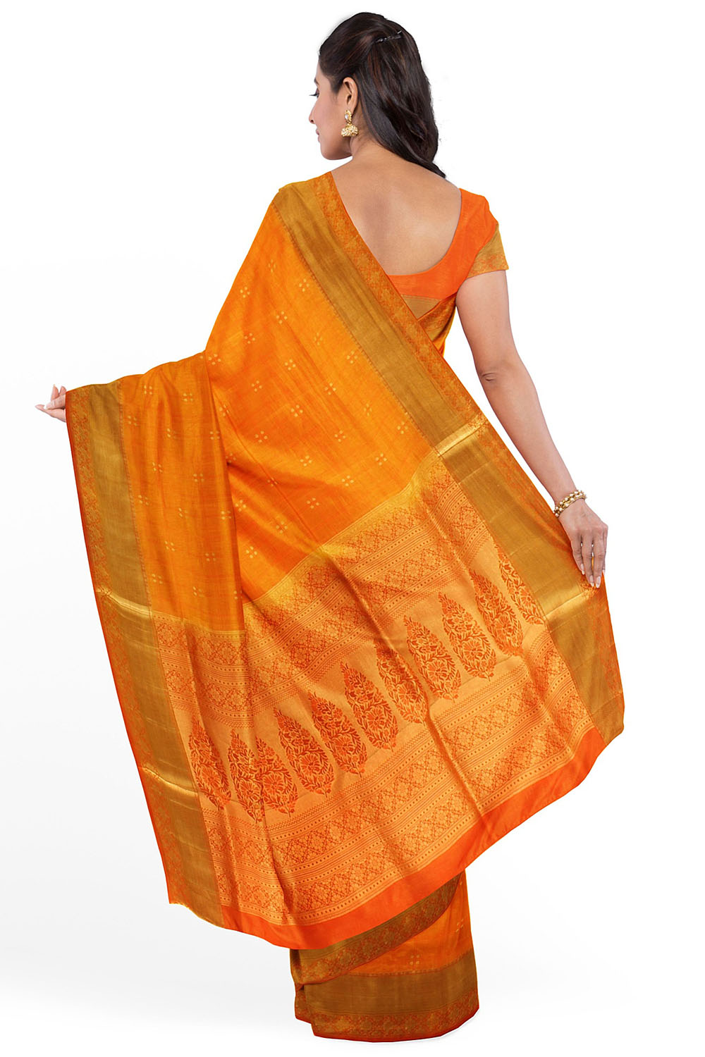 Orange Kanjivaram Silk Saree