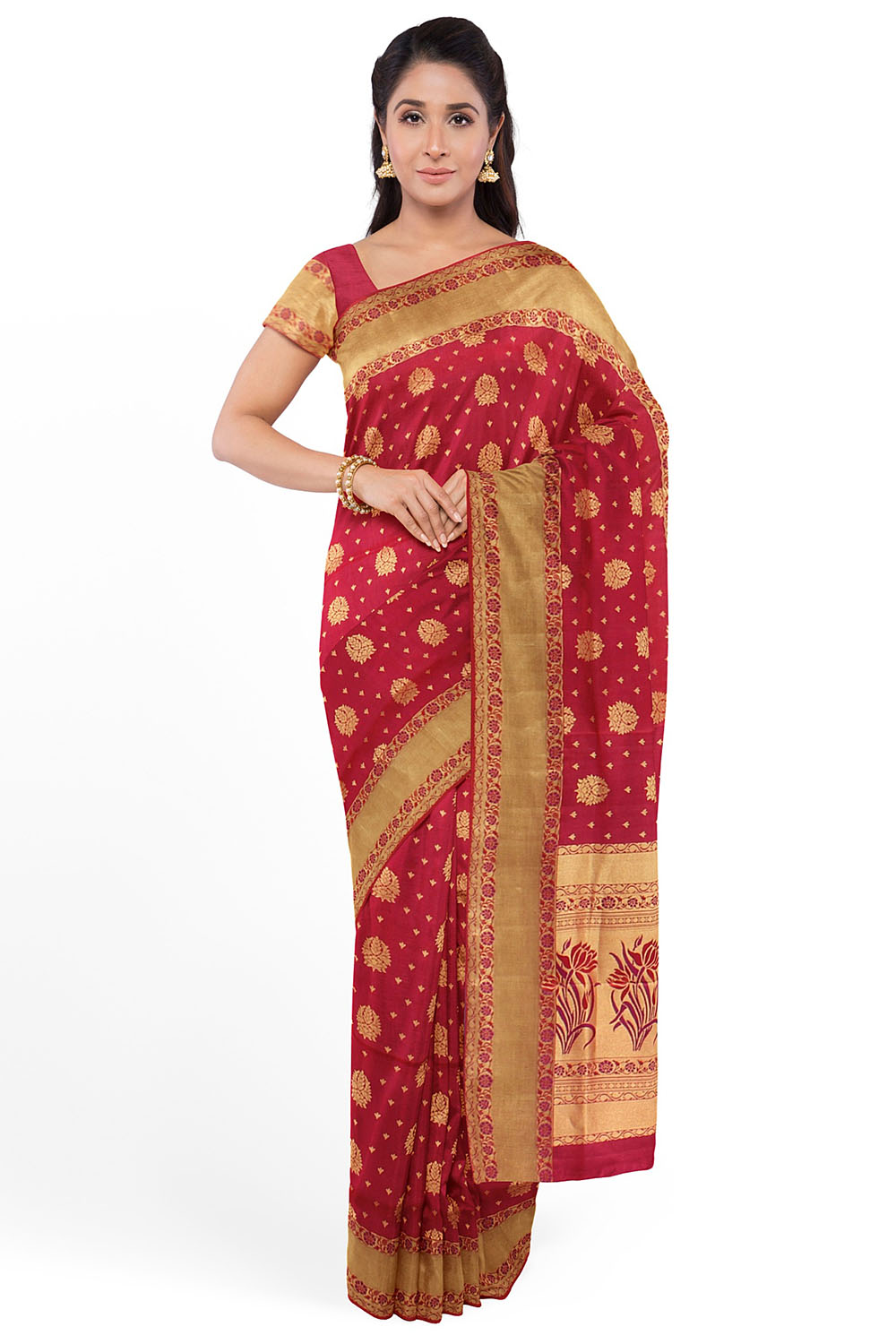 Maroon Kanjivaram Silk Saree