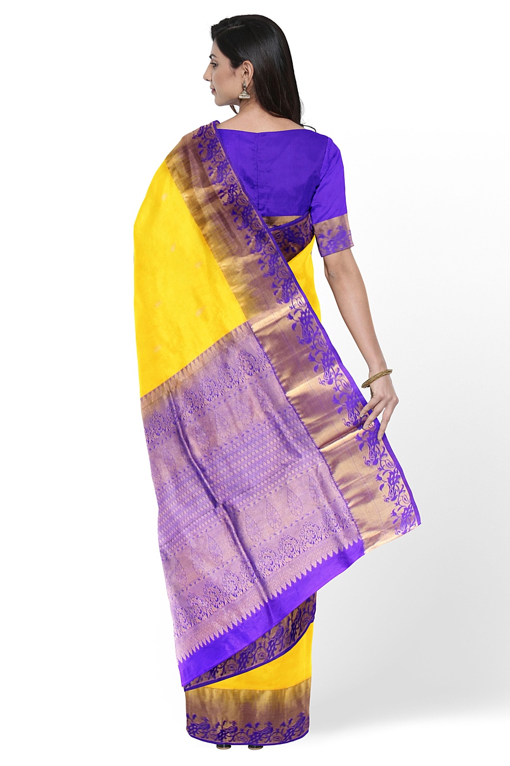 Yellow Kanjivaram Silk Saree