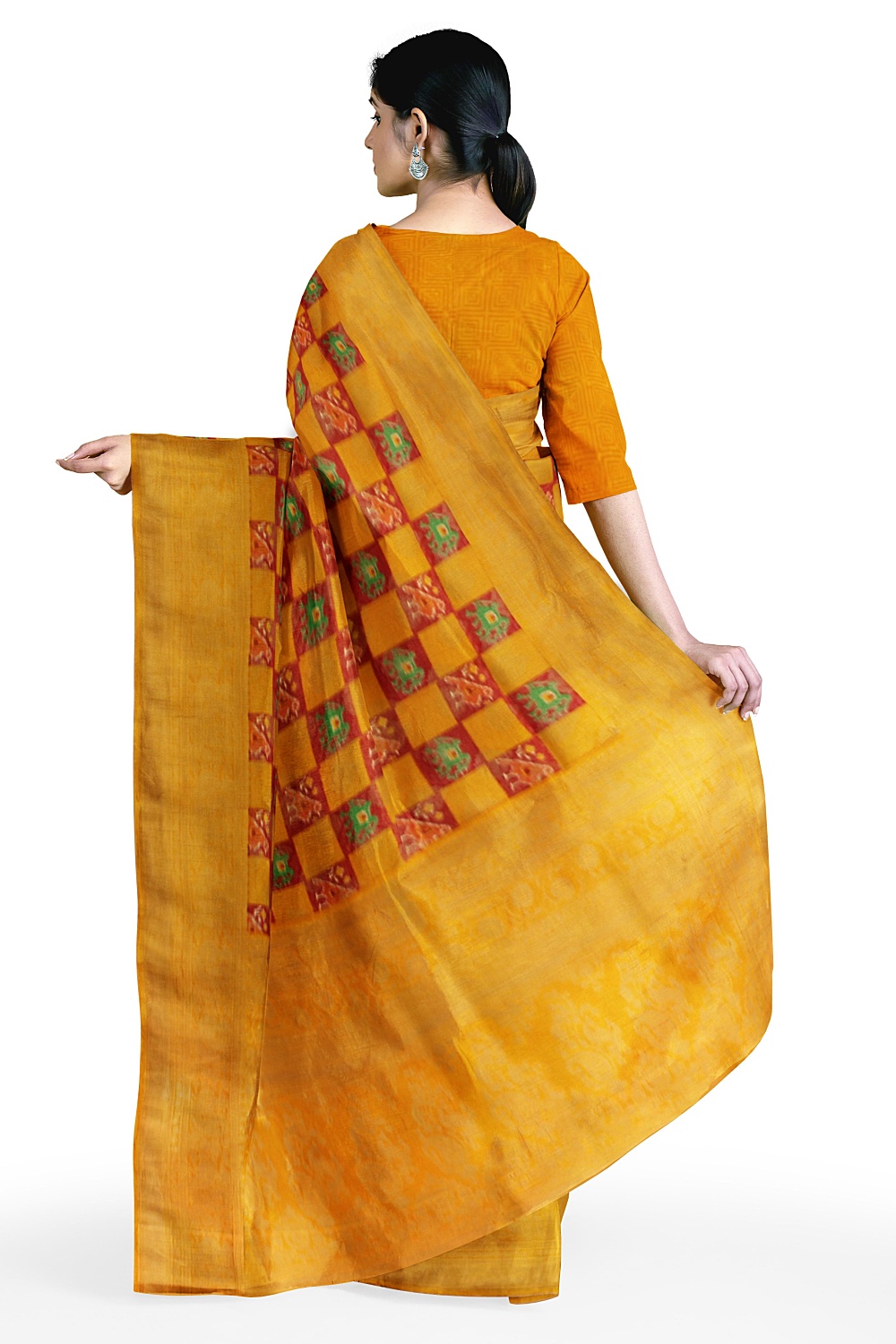 Mustard Cotton Silk Saree