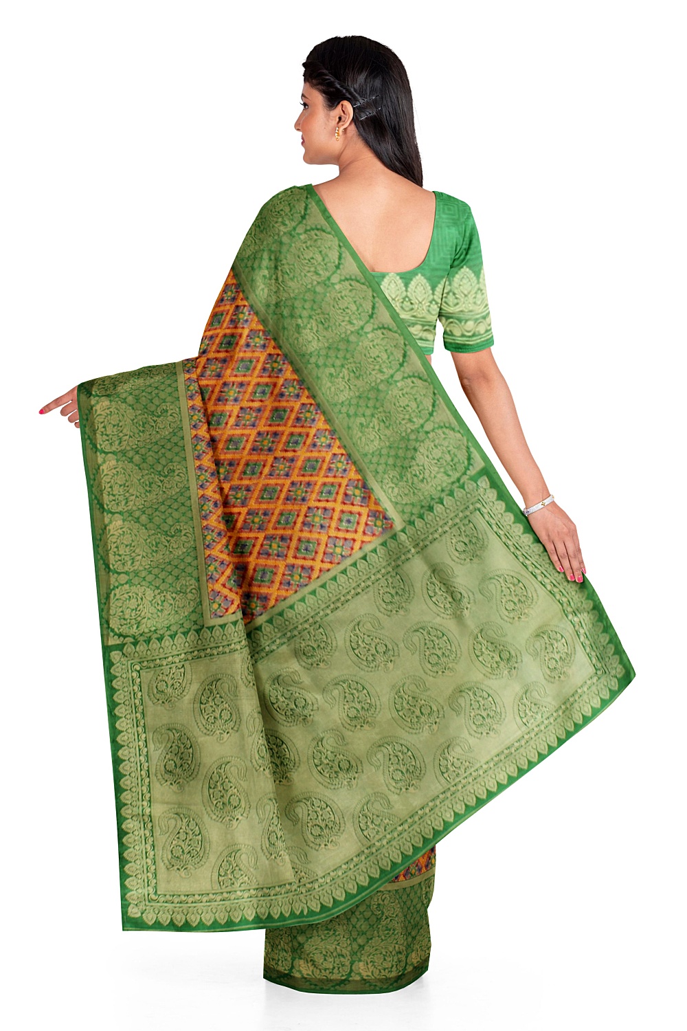 Mustard Banarsi Silk Saree